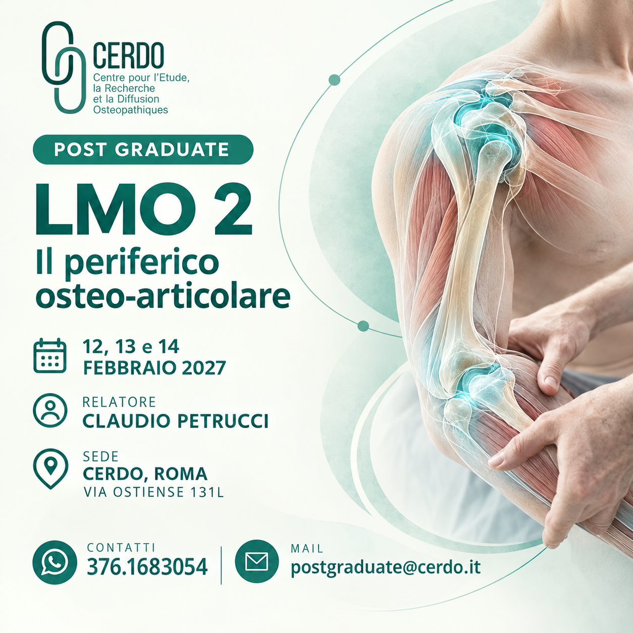 LMO - 2° LIVELLO: Il periferico osteo-articolare. 12, 13 e 14 febbraio 2027